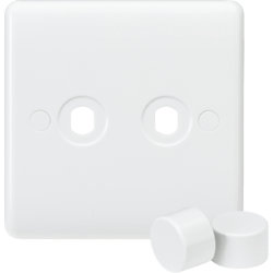 Knightsbridge 2G Dimmer Plate with 2 Matching Dimmer Caps