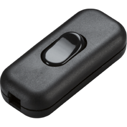 Knightsbridge 5A On-Off Inline Cord Torpedo Table Light Switch - Black