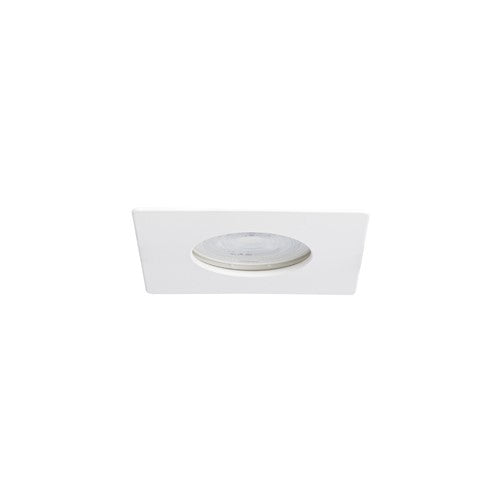 EVOFIRE 85 FIRE RATED DOWNLIGHT 70MM CUTOUT IP65 WHITE SQUARE +GU10 HOLDER & INSULATION GUARD INTEGRAL
