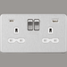 Knightsbridge 13A 2G SP Switched Socket with Dual USB A+C 5V DC 4.0A shared - Polished Chrome with White Insert