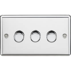 Knightsbridge 3G 2-way 10-200W 5-150W LED Intelligent dimmer - Polished Chrome