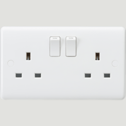 Knightsbridge 13A 2G SP Switched Socket with Twin Earths - ASTA Approved