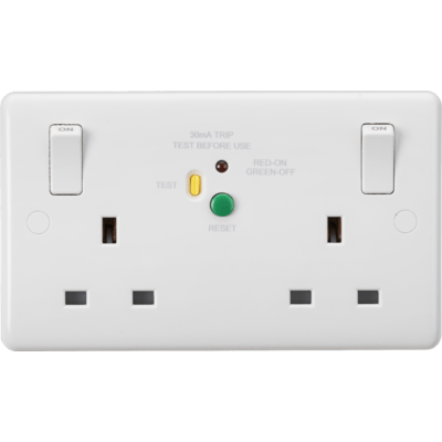 Knightsbridge 13A 2G SP Switched Socket with Twin Earths - ASTA Approved