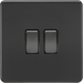Knightsbridge 10AX 2G 2-way Switch - Matt Black with black rockers