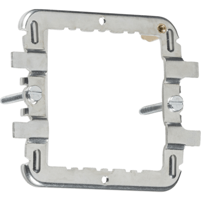 Knightsbridge 1G Grid Faceplate Rounded Edge Brushed Chrome
