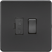 Knightsbridge 13A Switched Fused Spur Unit - Matt Black with black fuse cover