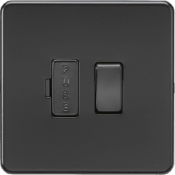 Knightsbridge 13A Switched Fused Spur Unit - Matt Black with black fuse cover