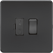 Knightsbridge 13A Switched Fused Spur Unit with Neon - Matt Black