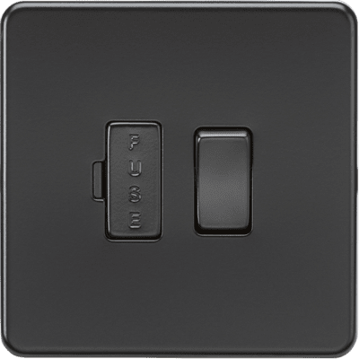 Knightsbridge 13A Switched Fused Spur Unit with Neon - Matt Black