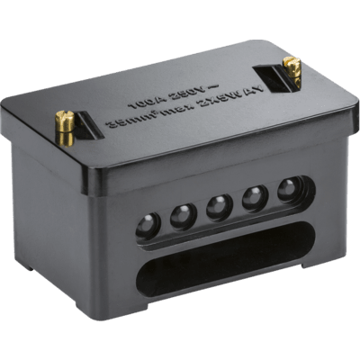 Knightsbridge 100A 1 x 5-Way Single Pole Service Connector Block - Brass Terminals