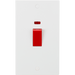 Knightsbridge 45A DP Switch & 13A Socket with Neons - Red Rocker