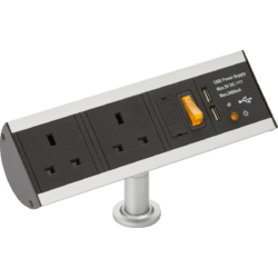 Knightsbridge 13A 2G Desktop Power Station with Built-in Speaker & Dual USB Charger SK004