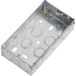 Knightsbridge 2G 35mm Dual Galvanised Metal Back Box