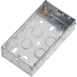 Knightsbridge 2G 35mm Dual Galvanised Metal Back Box