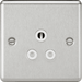 Knightsbridge 5A Unswitched Socket - Brushed Chrome with White Insert