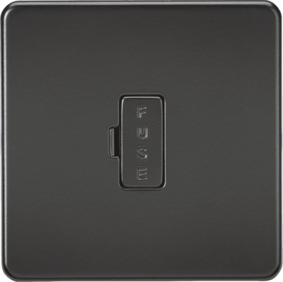 Knightsbridge 13A Switched Fused Spur Unit - Matt Black with black fuse cover