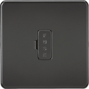 Knightsbridge 13A Switched Fused Spur Unit with Neon - Matt Black