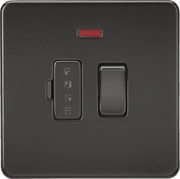 Knightsbridge 13A Switched Fused Spur Unit with Neon - Matt Black