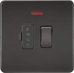 Knightsbridge 13A Switched Fused Spur Unit with Neon - Matt Black