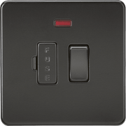 Knightsbridge 13A Switched Fused Spur Unit - Matt Black with black fuse cover