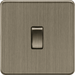 Knightsbridge 13A 1G DP Switched Socket - Matt Black with Black Insert