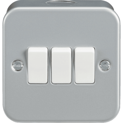 Knightsbridge Metal Clad 10AX 3G 2-Way Switch