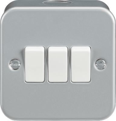 Knightsbridge Metal Clad 10AX 3G 2-Way Switch