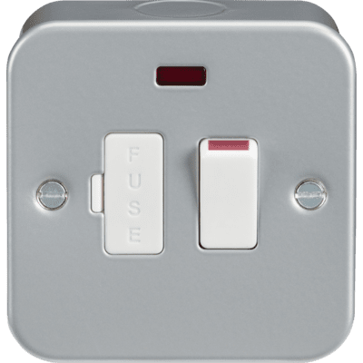 Knightsbridge Metal Clad 13A Switched Fused Spur Unit with Flex Outlet