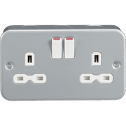 Knightsbridge Metal Clad 13A 1G DP Switched Socket
