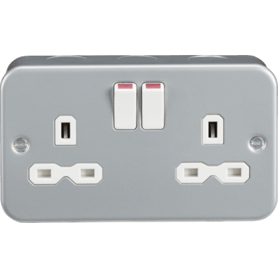 Knightsbridge Metal Clad 13A 1G DP Switched Socket