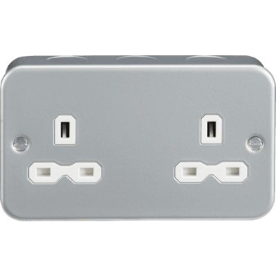 Knightsbridge Metal Clad 13A 2G DP Switched Socket