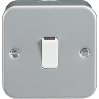 Knightsbridge Metal Clad 20A 1G DP Switch with Neon