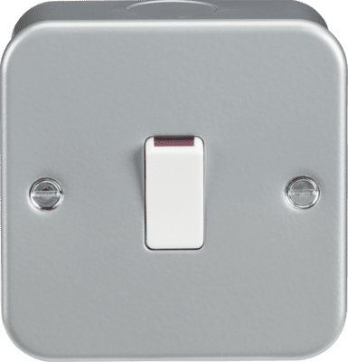 Knightsbridge Metal Clad 20A 1G DP Switch with Neon