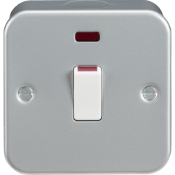 Knightsbridge Metal Clad 20A 1G DP Switch with Neon