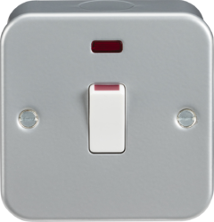 Knightsbridge Metal Clad 20A 1G DP Switch with Neon