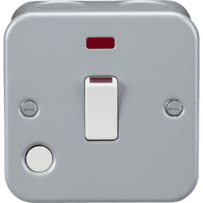 Knightsbridge Metal Clad 20A 1G DP Switch with Neon