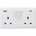 13A 2 Gang DP Switched USB Socket with Type A+c – Curve