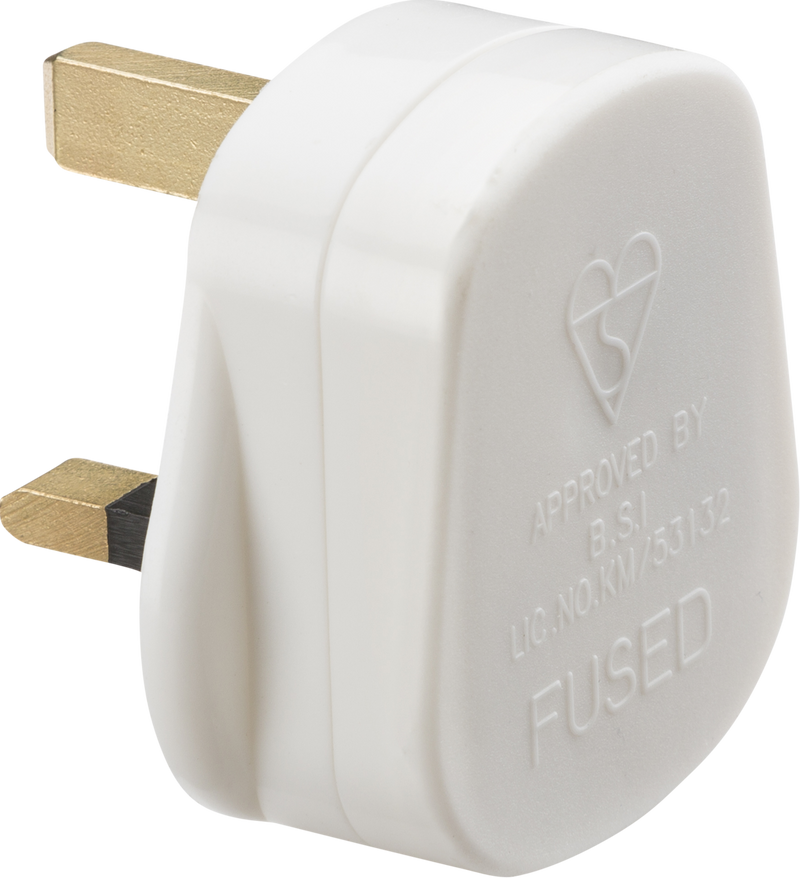 13A Plug Top with 13A fuse - White