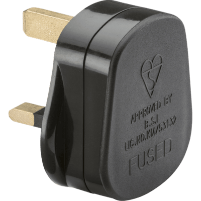 Knightsbridge 13A Rough Use Plug Top - Black
