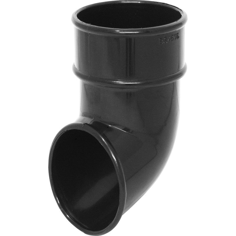 68mm Half Round Downpipe Shoe Black
