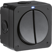 Knightsbridge 20AX 2G SP 2 Way Switch Black