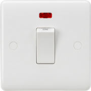 Knightsbridge 45A DP Switch with Neon 1G size - White Rocker