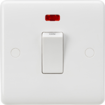 Knightsbridge 45A DP Switch with Neon 1G size - White Rocker