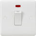 Knightsbridge 45A DP Switch with Neon 1G size - White Rocker