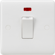 Knightsbridge 45A DP Switch & 13A Socket with Neons - White Rocker