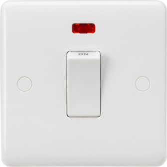 Knightsbridge 45A DP Switch & 13A Socket with Neons - White Rocker