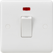 Knightsbridge 45A DP Switch & 13A Socket with Neons - White Rocker