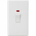 Knightsbridge 45A DP Switch with Neon 1G size - White Rocker