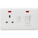 Knightsbridge 45A DP Switch & 13A Socket with Neons - White Rocker