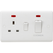Knightsbridge 45A DP Switch with Neon 1G size - White Rocker